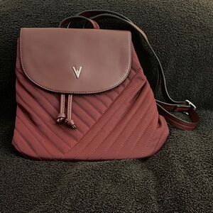 Elegant V-Logo Maroon Backpack